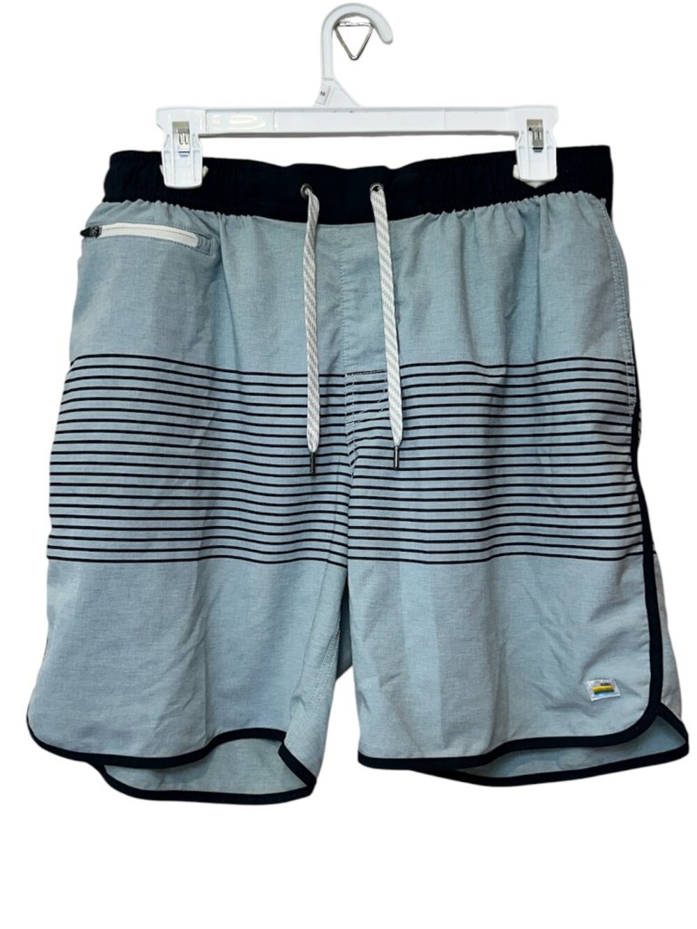 Vuori Mens Banks Shorts Striped Elastic Waist Size Large 4 Pocket